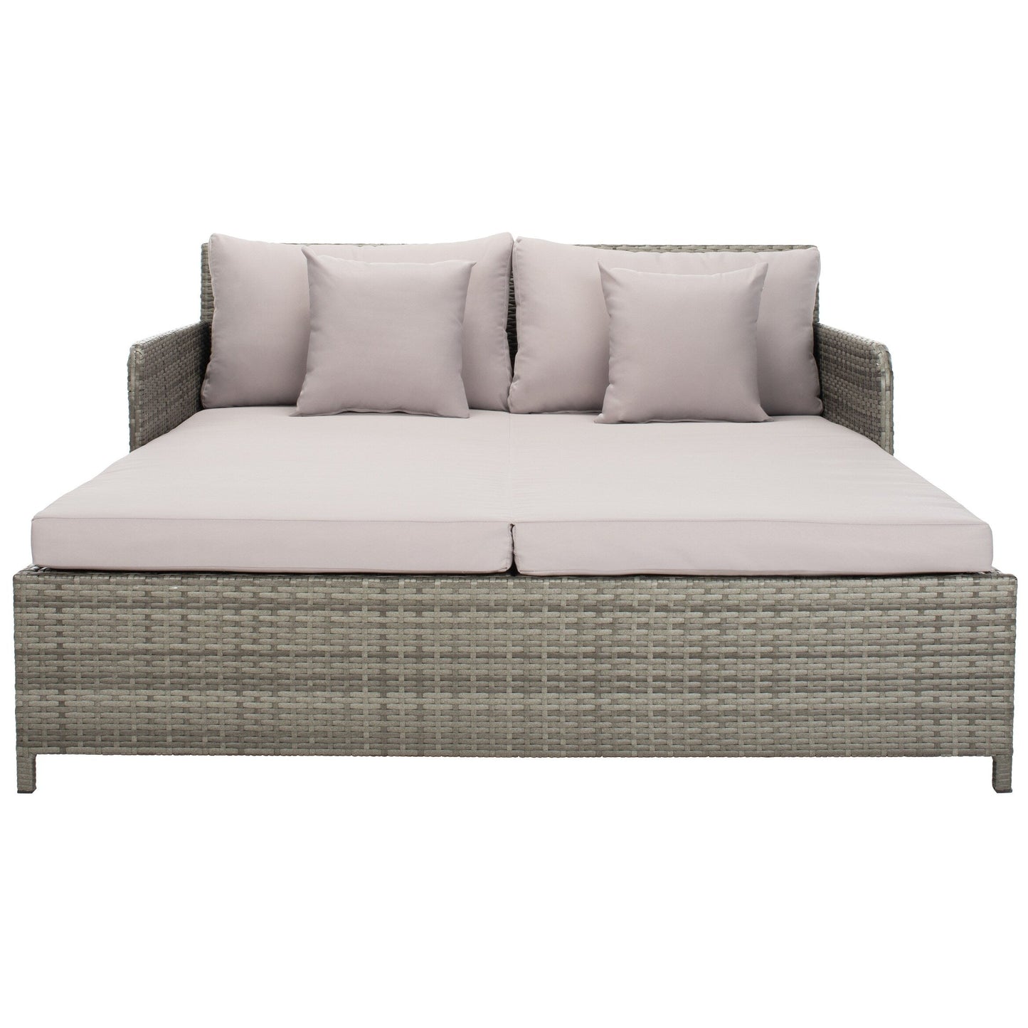 Divano letto da esterno in vimini Taniyah SAFAVIEH con cuscino e cuscini - 53L x 28P x 62A