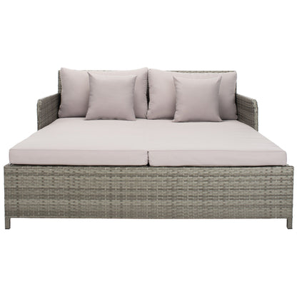Divano letto da esterno in vimini Taniyah SAFAVIEH con cuscino e cuscini - 53L x 28P x 62A