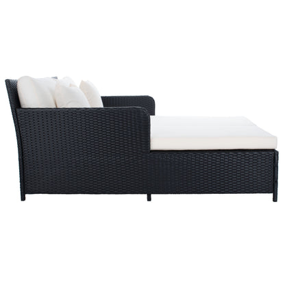 Divano letto da esterno in vimini Taniyah SAFAVIEH con cuscino e cuscini - 53L x 28P x 62A