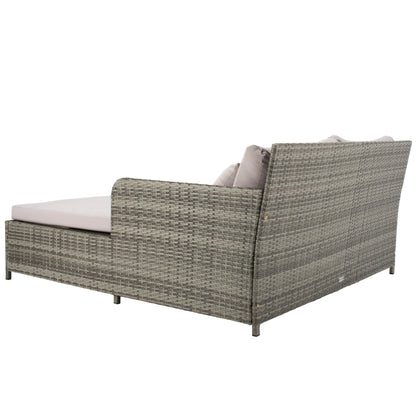 Divano letto da esterno in vimini Taniyah SAFAVIEH con cuscino e cuscini - 53L x 28P x 62A