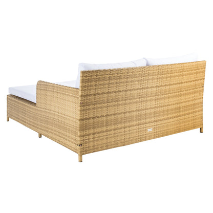 Divano letto da esterno in vimini Taniyah SAFAVIEH con cuscino e cuscini - 53L x 28P x 62A