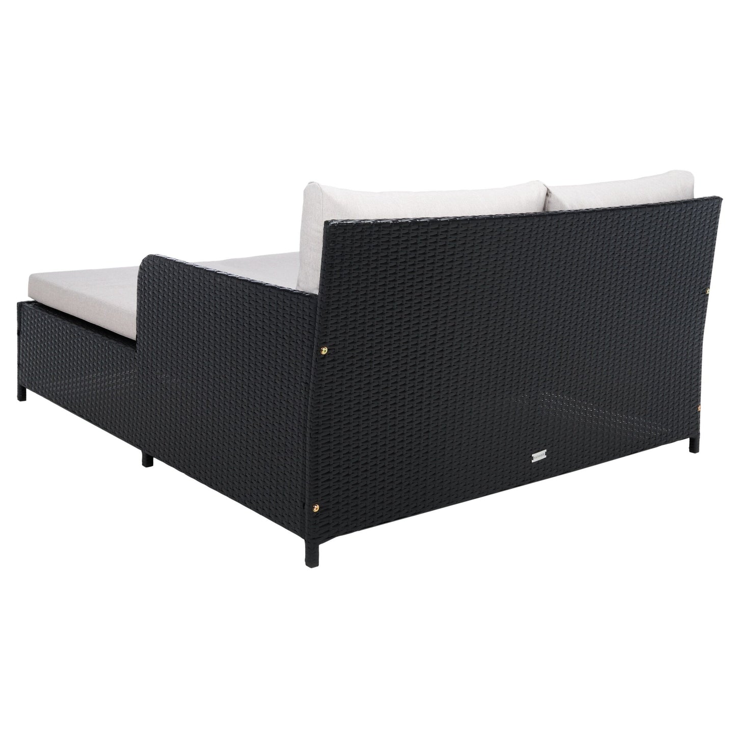 Divano letto da esterno in vimini Taniyah SAFAVIEH con cuscino e cuscini - 53L x 28P x 62A