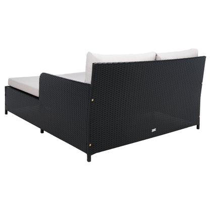 Divano letto da esterno in vimini Taniyah SAFAVIEH con cuscino e cuscini - 53L x 28P x 62A