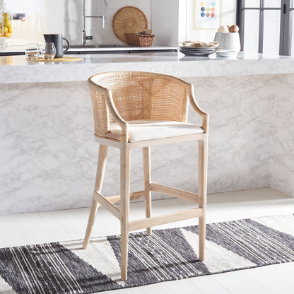 Sgabello da bar SAFAVIEH Virona Rattan da 30 pollici - 22,3 L x 20,5 L x 39 A - 22 L x 21 P x 39 A