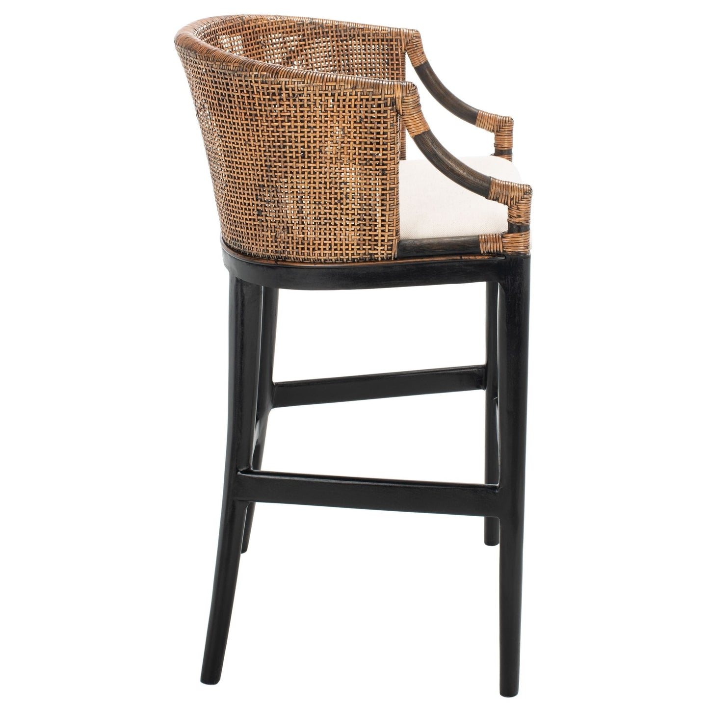 Sgabello da bar SAFAVIEH Virona Rattan da 30 pollici - 22,3 L x 20,5 L x 39 A - 22 L x 21 P x 39 A