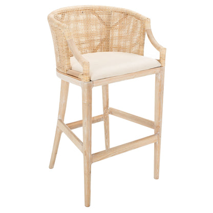 Sgabello da bar SAFAVIEH Virona Rattan da 30 pollici - 22,3 L x 20,5 L x 39 A - 22 L x 21 P x 39 A