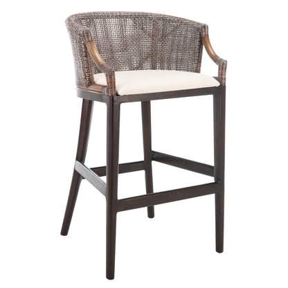Sgabello da bar SAFAVIEH Virona Rattan da 30 pollici - 22,3 L x 20,5 L x 39 A - 22 L x 21 P x 39 A