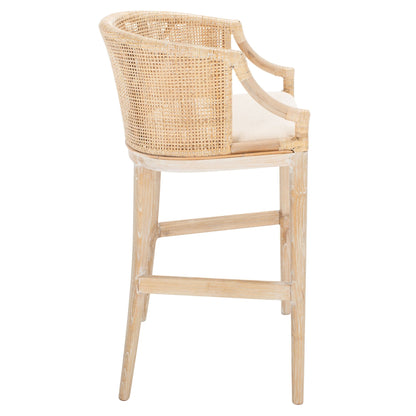 Sgabello da bar SAFAVIEH Virona Rattan da 30 pollici - 22,3 L x 20,5 L x 39 A - 22 L x 21 P x 39 A