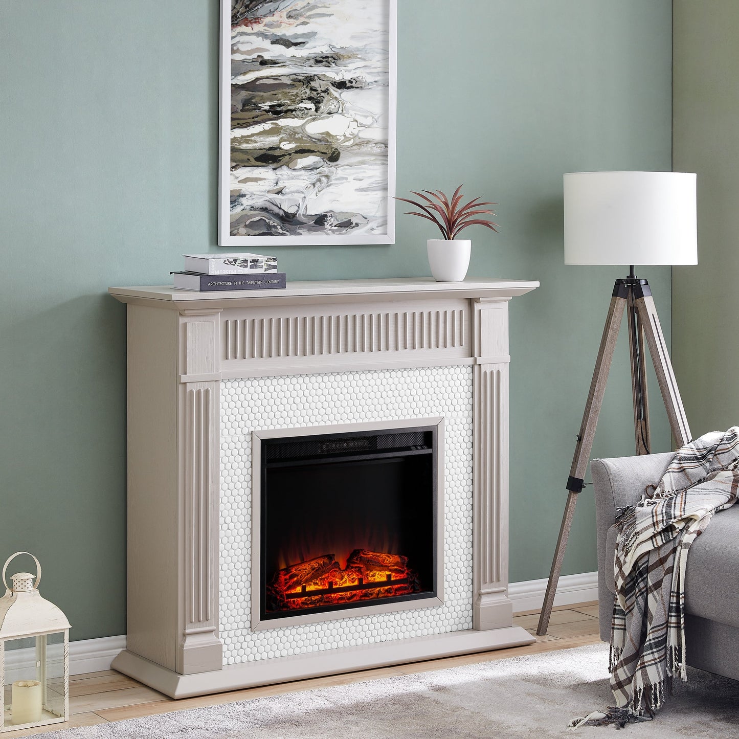 Inserto per camino elettrico SEI Furniture da 23 basi con telecomando