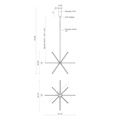 Pendente Starburst da 32 pollici