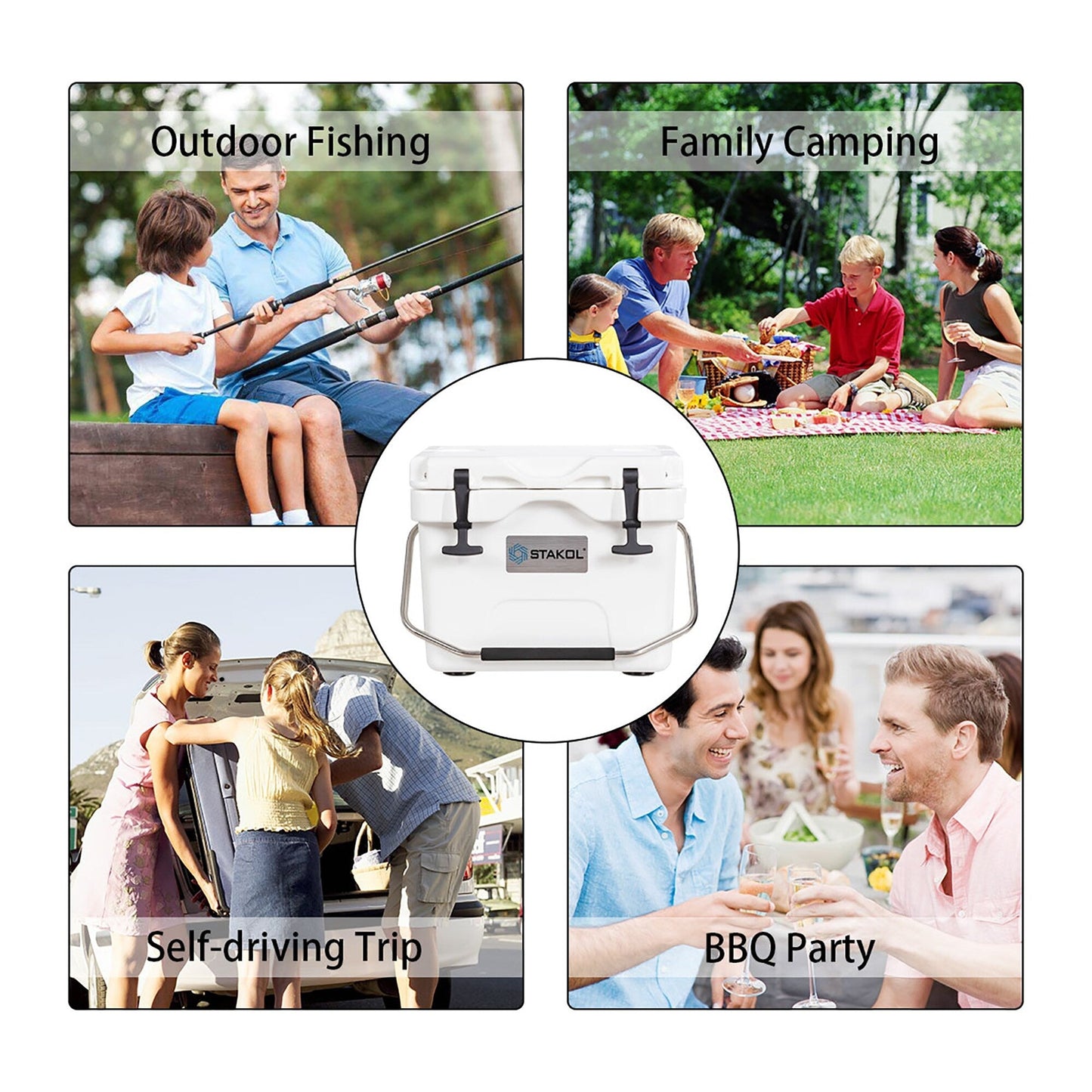 SKTAKOL Ghiacciaia portatile da 16 litri a prova di perdite, capacità 24 lattine di ghiaccio - Vedi dettagli