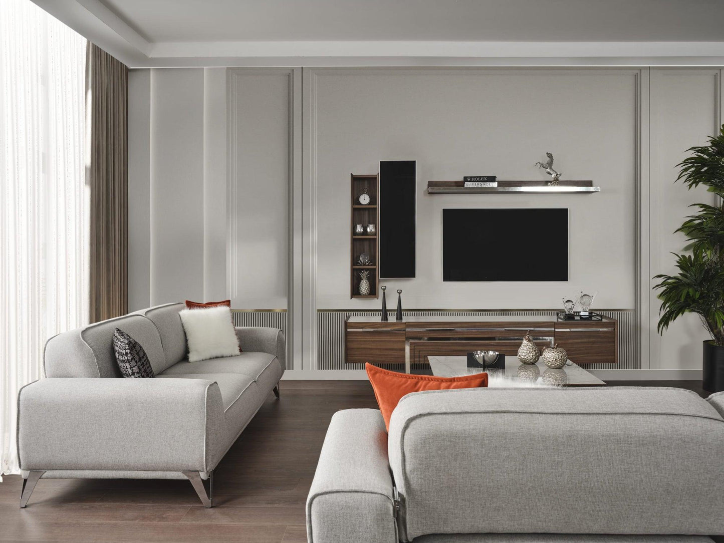 Divano letto Bursa grigio chiaro