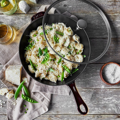 STAUB Padella in ghisa da 2,9 qt con coperchio in vetro