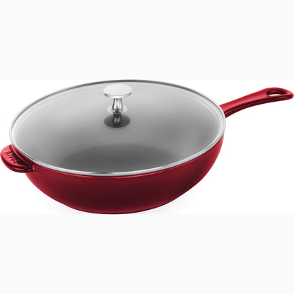 STAUB Padella in ghisa da 2,9 qt con coperchio in vetro