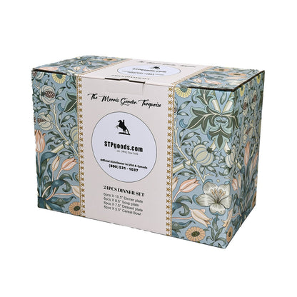 STP Goods Morris Garden Bone China Dinnerware Set da 24 per 6 persone