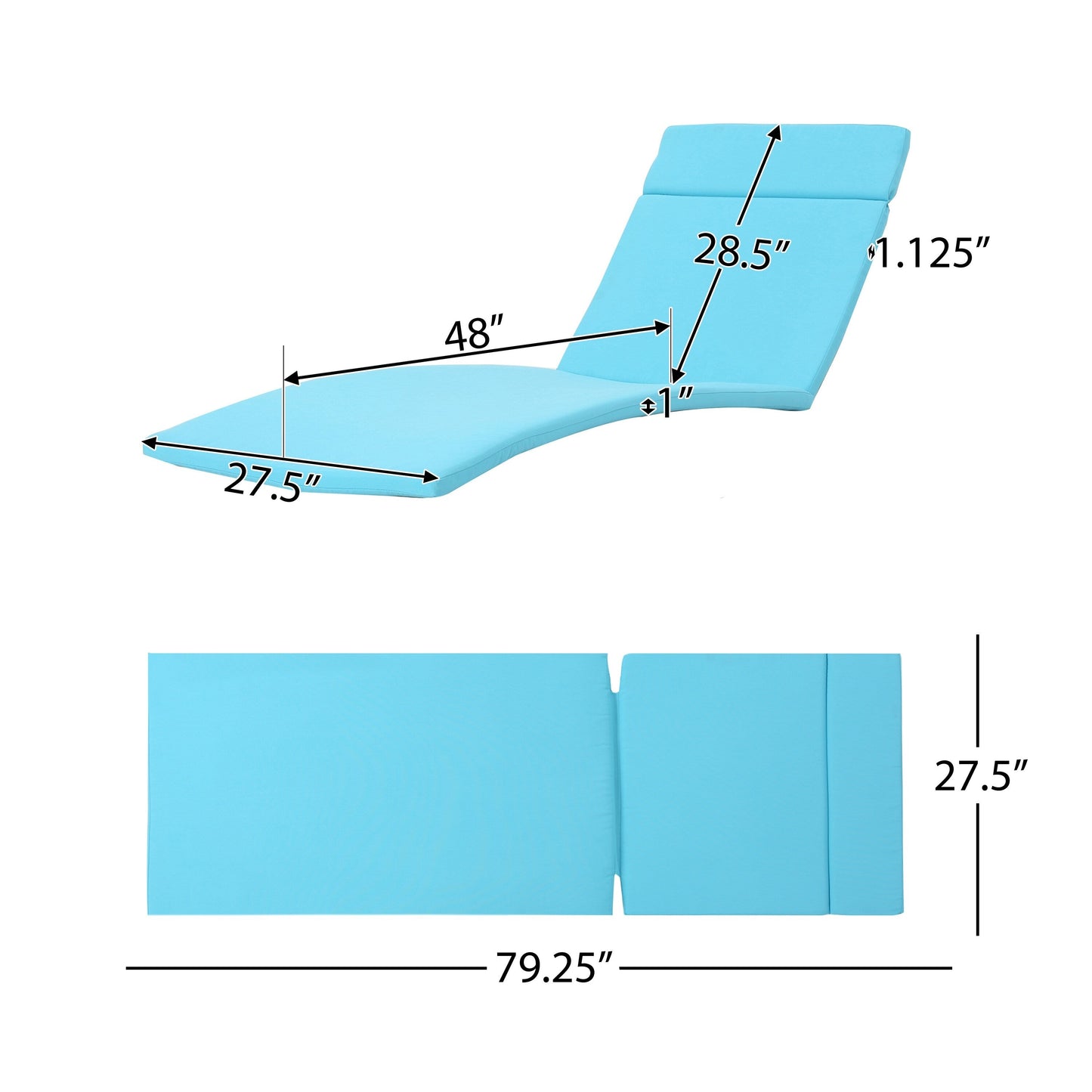 Set di cuscini da esterno Salem per chaise longue - Solo cuscini (set di 2) di Christopher Knight Home - 79,25 L x 27,50 W x 1,50 H
