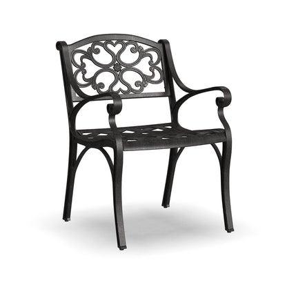 Set da pranzo per esterni Sanibel in alluminio color bronzo da 7 pezzi con tavolo da pranzo ovale da 72 pollici e sei poltrone di Homestyles