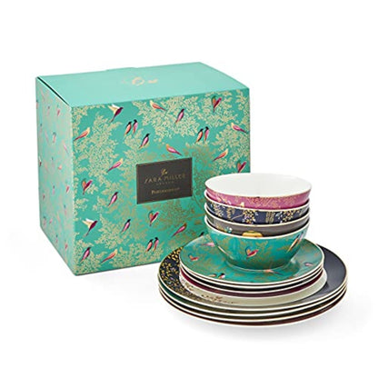 Set di stoviglie da 12 pezzi Sara Miller London Chelsea: 11 piatti piani, 8 piatti da portata, 6 ciotole