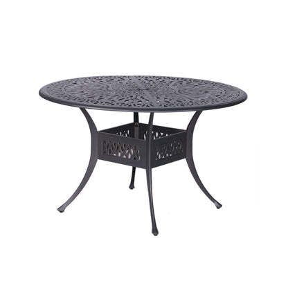 Set da pranzo rotondo in alluminio Saratoga da 5 pezzi con cuscini Sunbrella - I migliori mobili da esterno