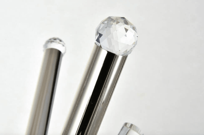 Lampadario Maxwell 38 da 14 luci in nichel lucido e cristallo taglio reale trasparente