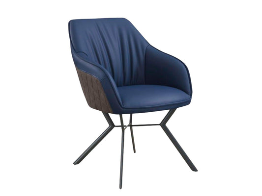 Sedia da pranzo Ameri (set di 2) blu e tortora