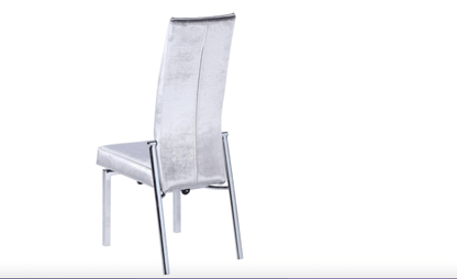 Sedia Annabel in tessuto di velluto grigio