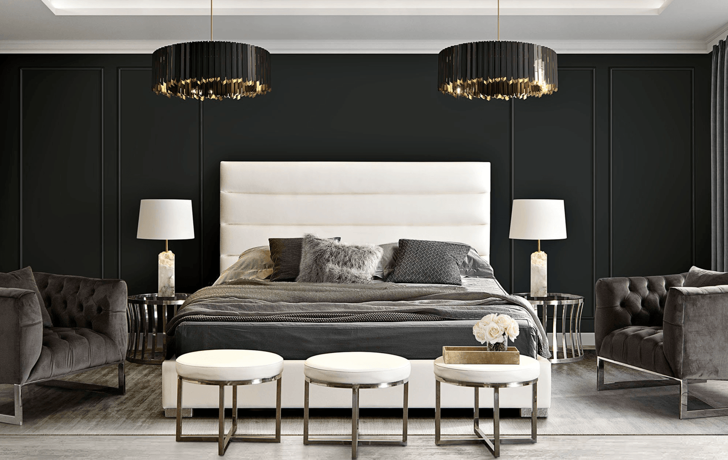 Letto matrimoniale Dotbar bianco 82 x 91 x 58 in pelle vegana