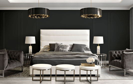 Letto matrimoniale Dotbar bianco 82 x 91 x 58 in pelle vegana