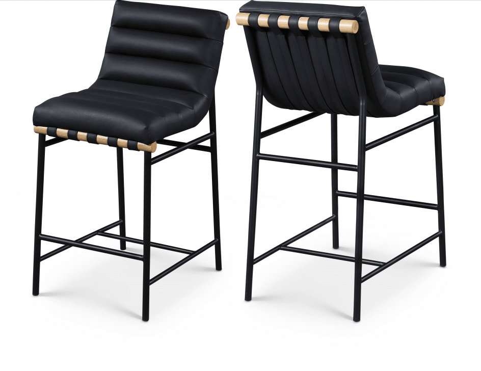 Sgabello da bar in pelle Blake