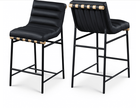 Sgabello da bar in pelle Blake