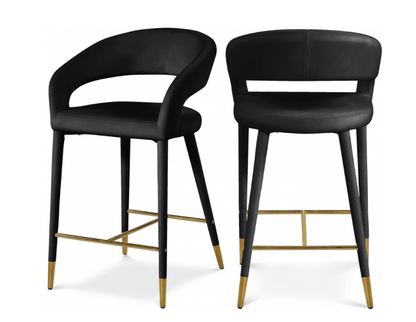 Sgabello da bar Destin in similpelle nera