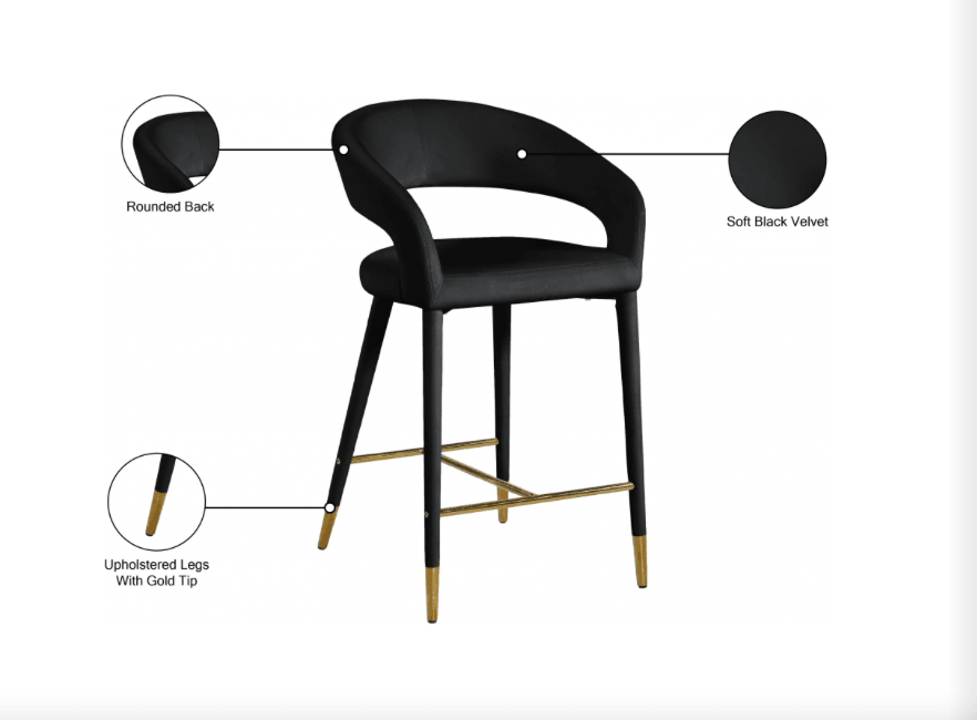 Sgabello da bar Destin in similpelle nera