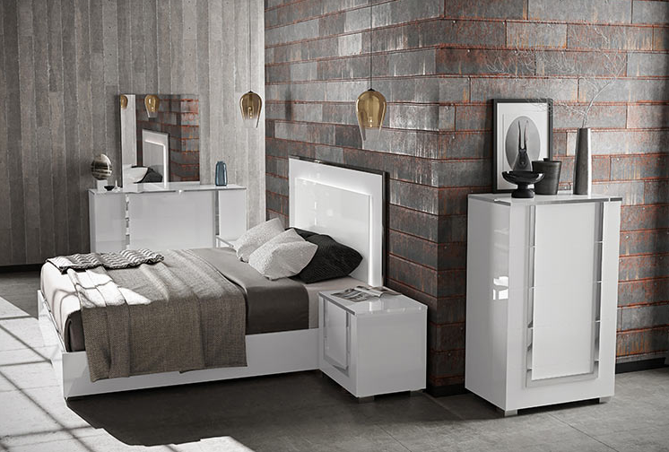 Antonio QN Letto + Comò + 1 NS Olmo Grigio Legno