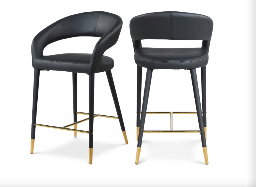 Sgabello da bar Destin in similpelle nera