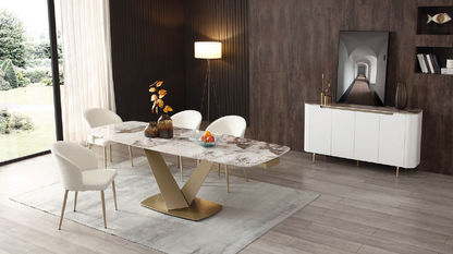 Tavolo da pranzo in ceramica Niah da 110 pollici