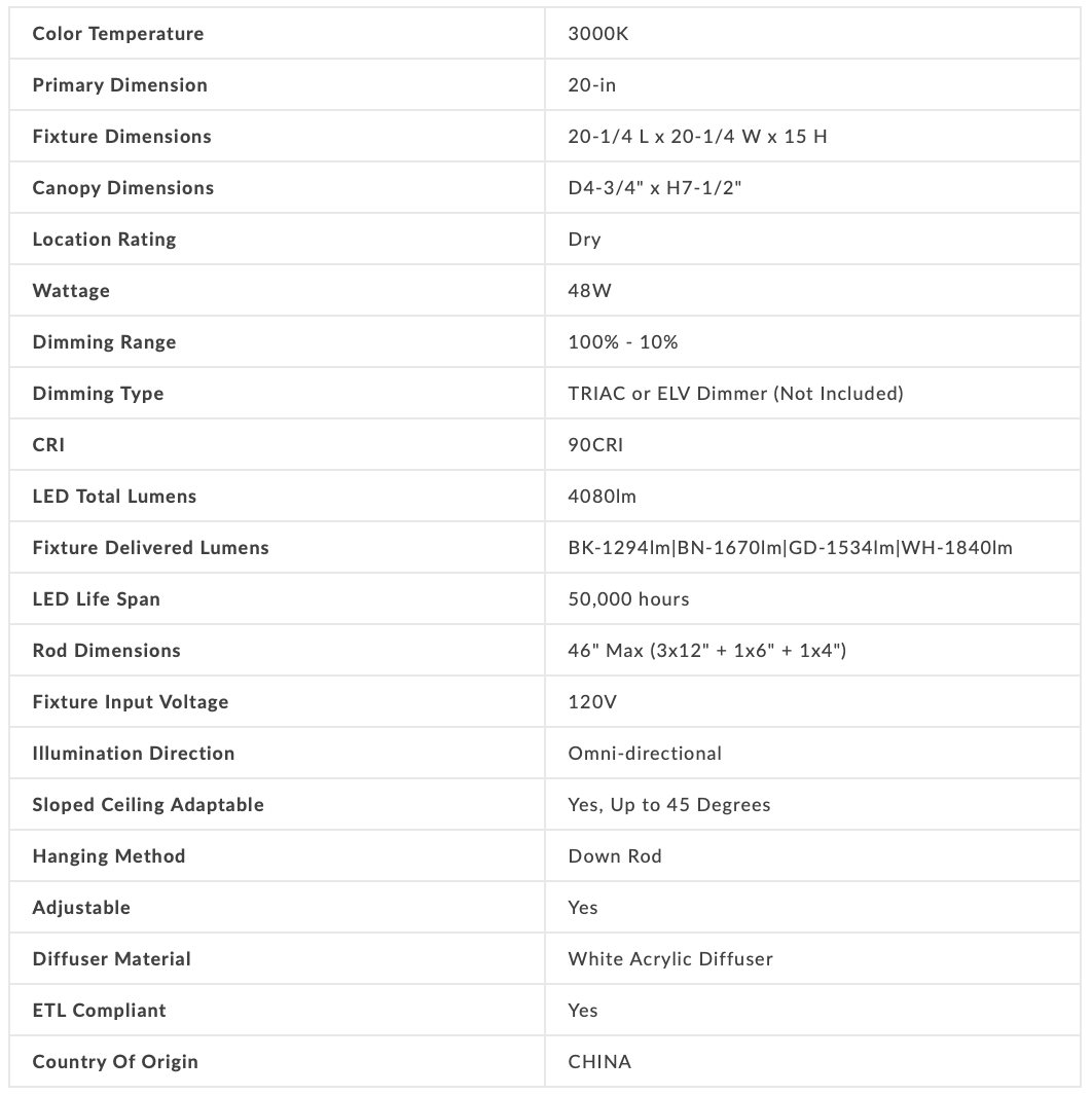 Pendente Starburst da 20 pollici