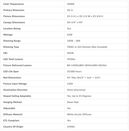 Pendente Starburst da 32 pollici