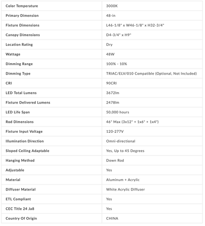 Pendente Starburst da 48 pollici