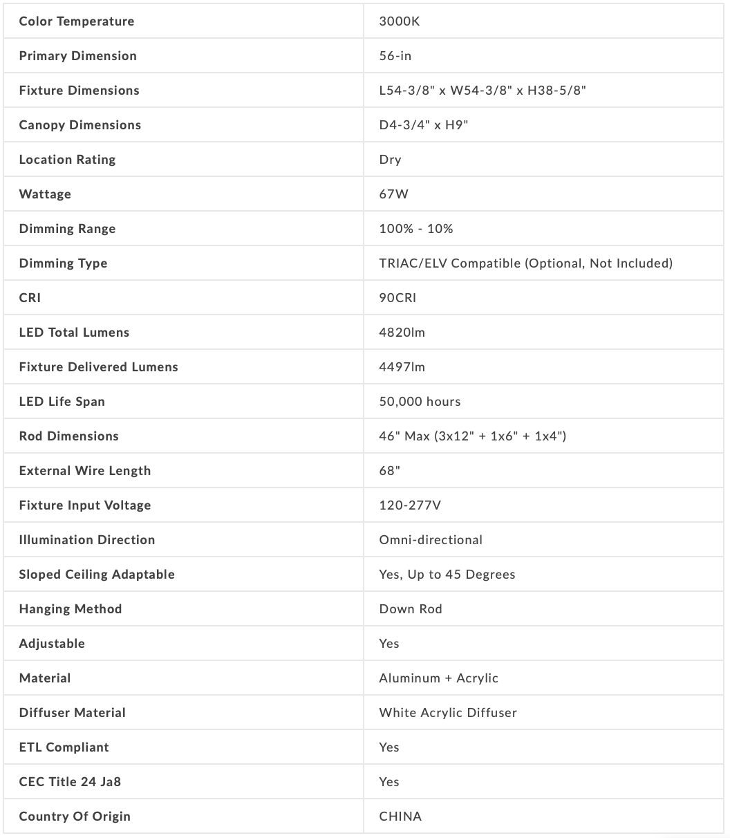 Pendente Starburst da 56 pollici