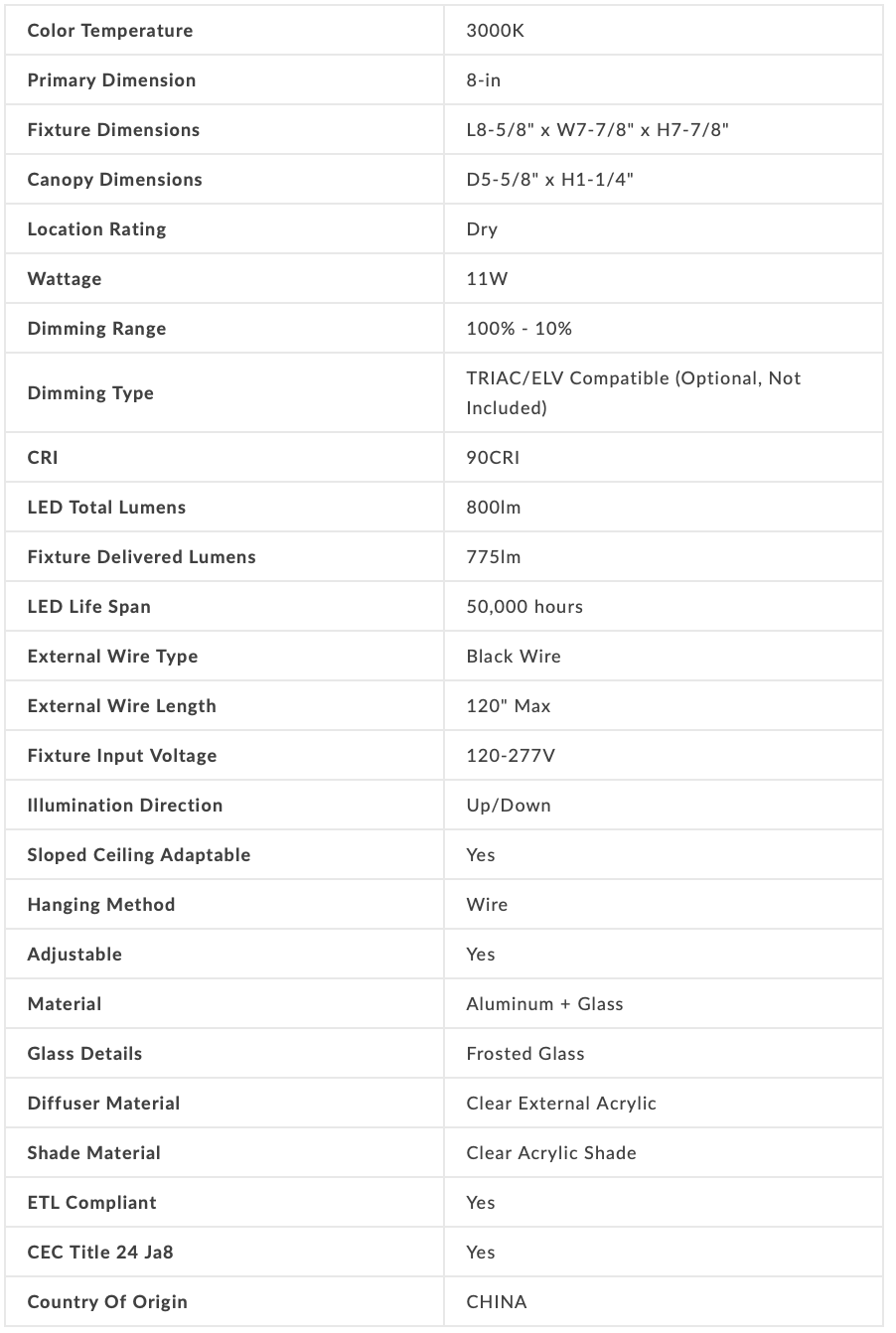 PENDENTE ARIAN 8 POLLICI