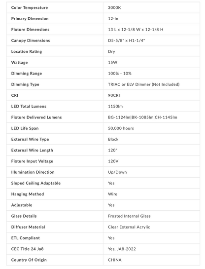PENDENTE ARIAN 12 POLLICI
