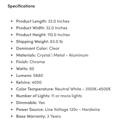 LAMPADARIO SPADES 110