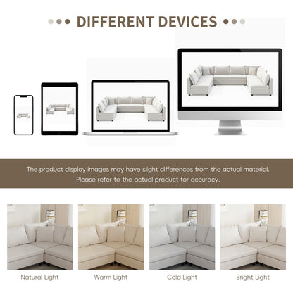 Divano componibile, set di divani reversibili in ciniglia a forma di U, combinazione libera, divano convertibile oversize da 8 posti