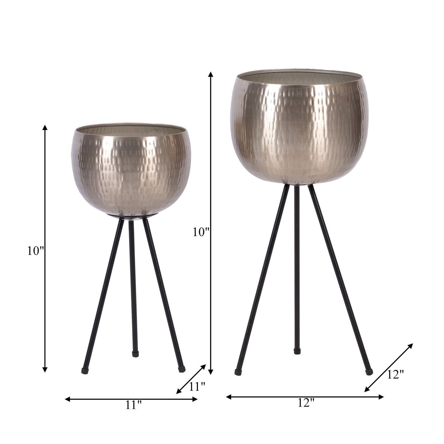 Sagebrook Home Set di 2 robuste fioriere in ferro su supporti moderni: trasforma il tuo spazio abitativo in un'oasi