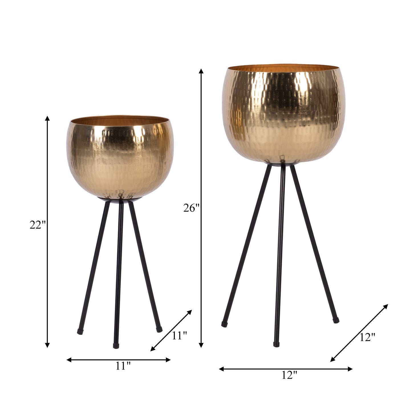 Sagebrook Home Set di 2 robuste fioriere in ferro su supporti moderni: trasforma il tuo spazio abitativo in un'oasi