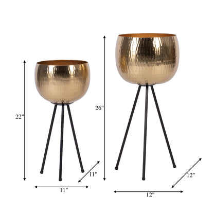 Sagebrook Home Set di 2 robuste fioriere in ferro su supporti moderni: trasforma il tuo spazio abitativo in un'oasi