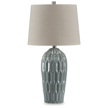 Lampada da tavolo Signature Design by Ashley Hadbury blu (set da 2) - 14 L x 14 P x 26,75 A