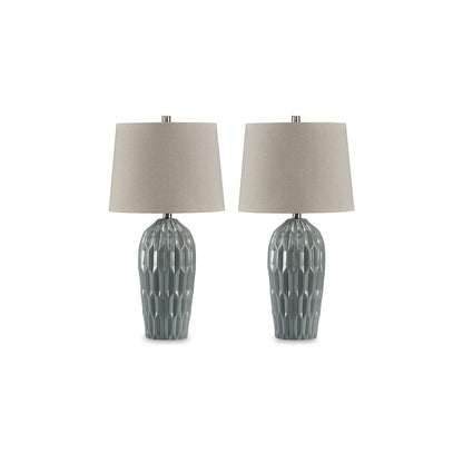Lampada da tavolo Signature Design by Ashley Hadbury blu (set da 2) - 14 L x 14 P x 26,75 A