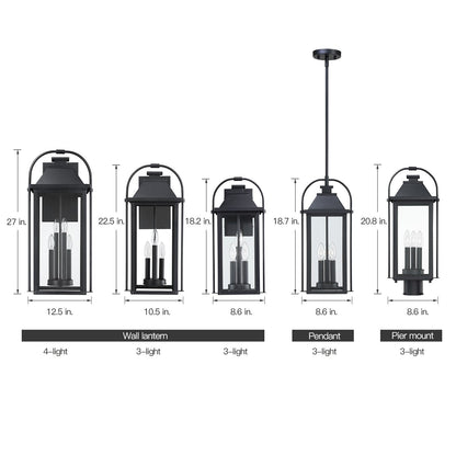 Applique da parete per esterni Brits Black