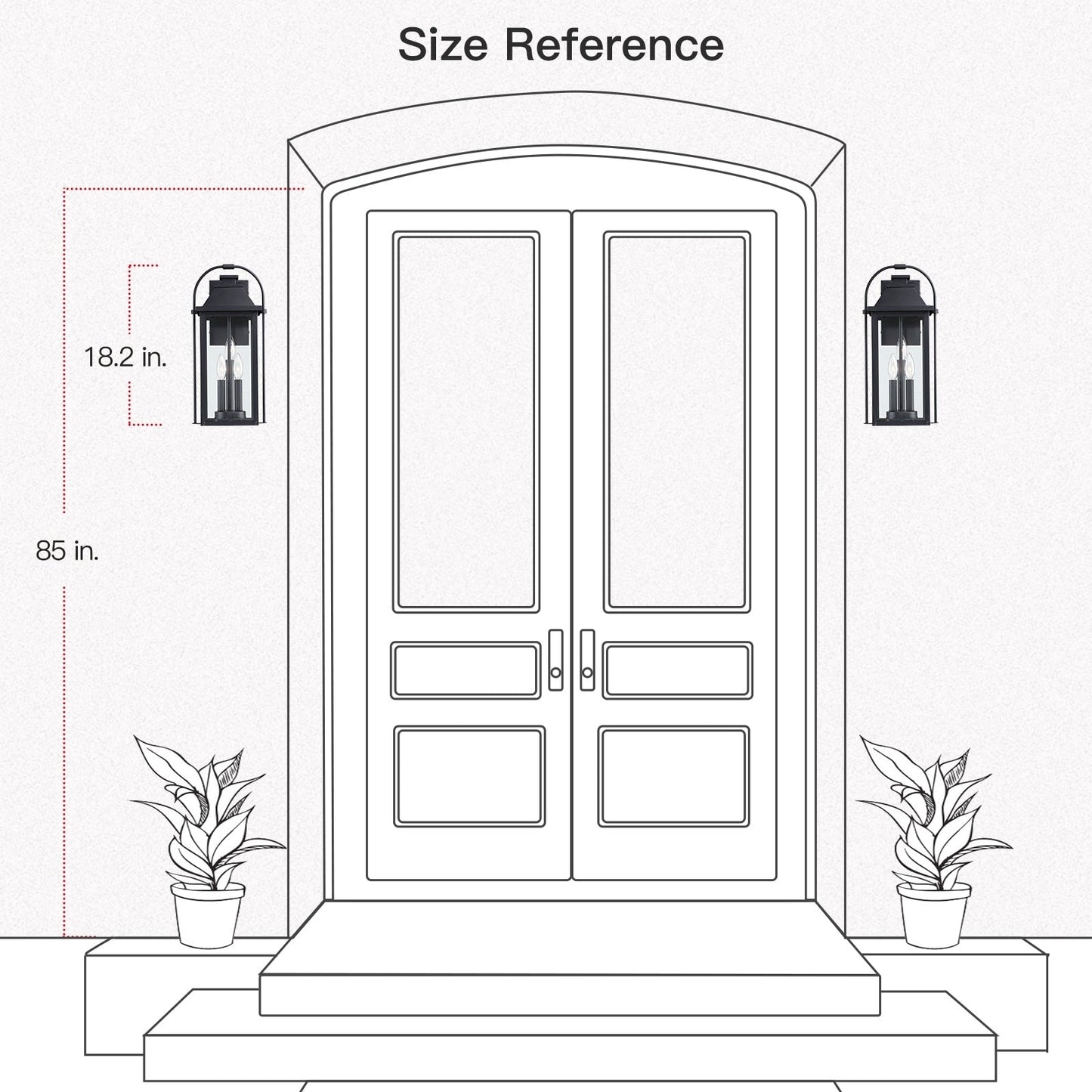 Applique da parete per esterni Brits Black